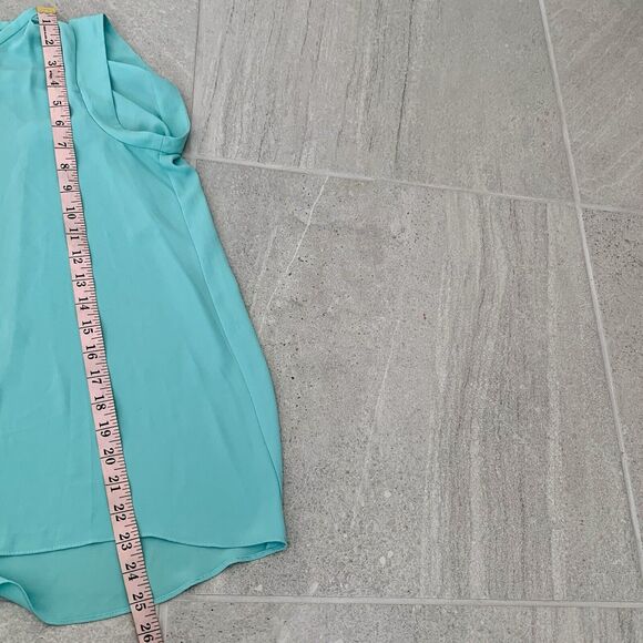 bcbg maxazria Chiffon Baby Blue Blouse Size XXS Open Back - Picture 4 of 5